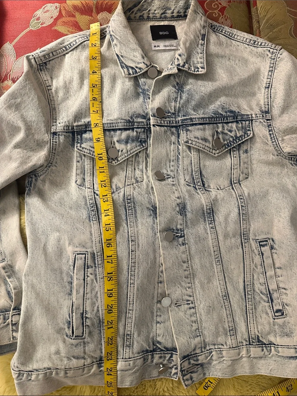 BDG Light Gray Denim Jacket with Black Label